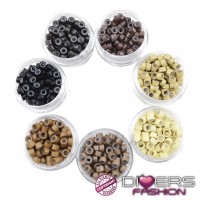 Mini Anillas con Silicona para Extensiones Invisibles y Duraderas