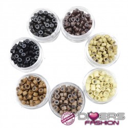 Mini Anillas con Silicona para Extensiones Invisibles y Duraderas