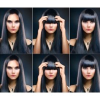 Flequillo de cabello con clips Cabello 100% Humano Indio