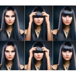 Flequillo de cabello con clips Cabello 100% Humano Indio