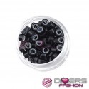Mini Anillas con Silicona para Extensiones Invisibles y Duraderas