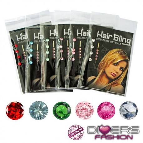 Hair Bling - Cristales Swarovski Reutilizables - Conjunto de 4 - 5 mm Hair Bling - Cristales Swarovski Reutilizables - Conjunto de 4 - 5 mm