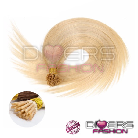 Extensiones con anillas I-tip 25 unidades 100% cabello humano indio
