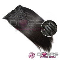 Extensiones de clips quita y pon – 100% cabello humano indio fácil y natural liso