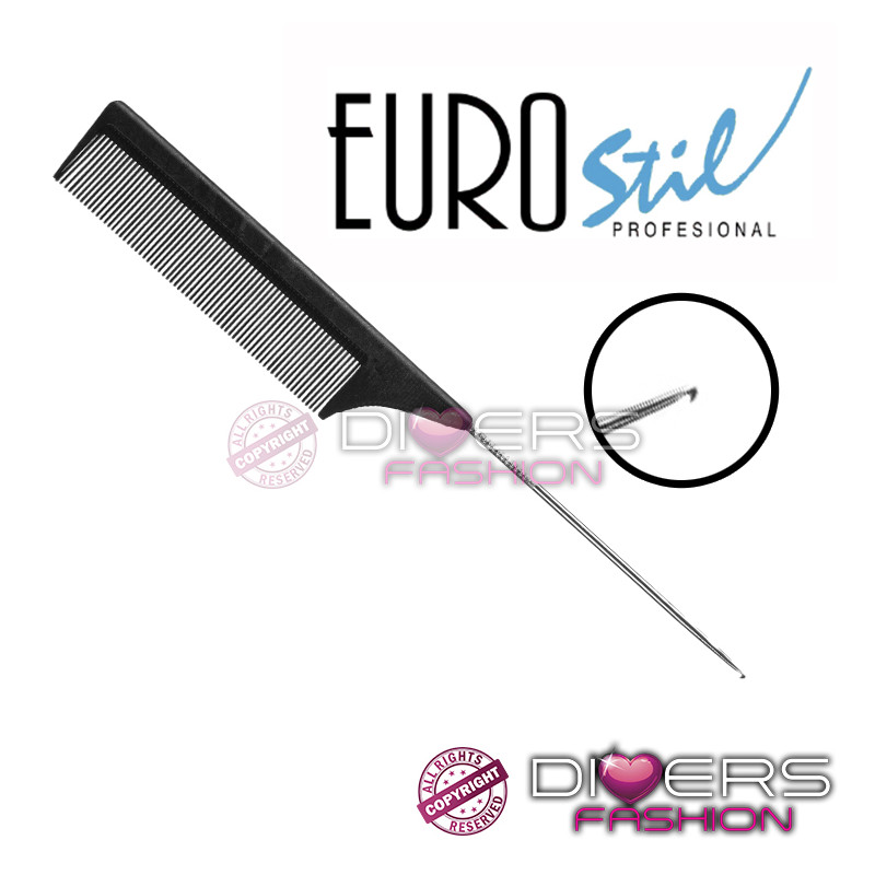 Peine Profesional Eurostil 22cm – Con Aguja Gancho de Metal para Precisión Peine Profesional Eurostil 22cm – Con Aguja Gancho de Metal para Precisión