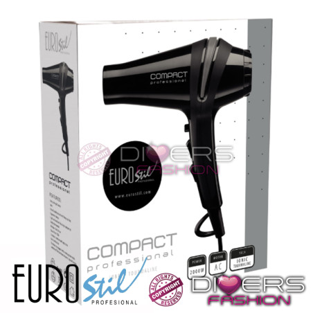 Secador de Pelo Eurostil Compact Professional 2000W | Iónico & Turmalina Anti-Encrespamiento