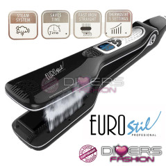 Plancha de Vapor Eurostil Professional – Steam Hair Straightener | Alisado Rápido y Duradero
