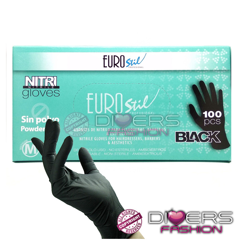Guantes Desechables de Nitrilo Negro Sin Polvo Eurostil – Caja 100 un. | Resistentes & Sin Látex Guantes Desechables de Nitrilo Negro Sin Polvo Eurostil – Caja 100 un. | Resistentes & Sin Látex