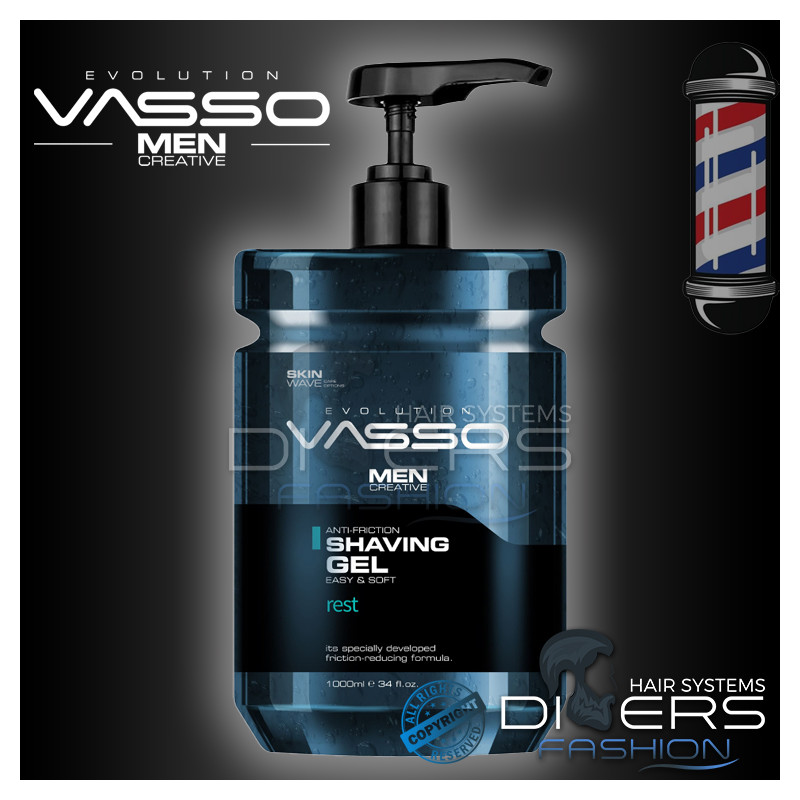 Gel de Afeitar Profesional 1L - Fórmula Antifricción | VASSO Shaving Gel Easy & Soft