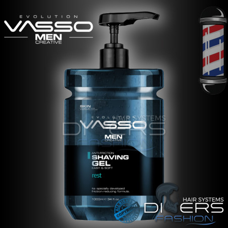 Gel de Afeitar Profesional 1L - Fórmula Antifricción | VASSO Shaving Gel Easy & Soft