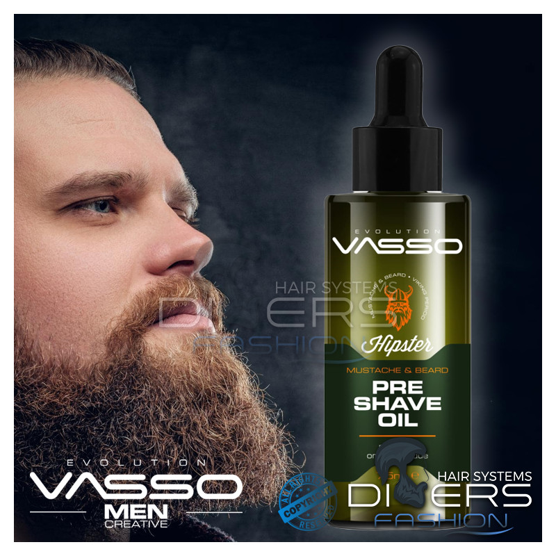 Aceite Pre-Afeitado Hidratante & Calmante 75ml – VASSO Hipster Mustache & Beard Viking Period